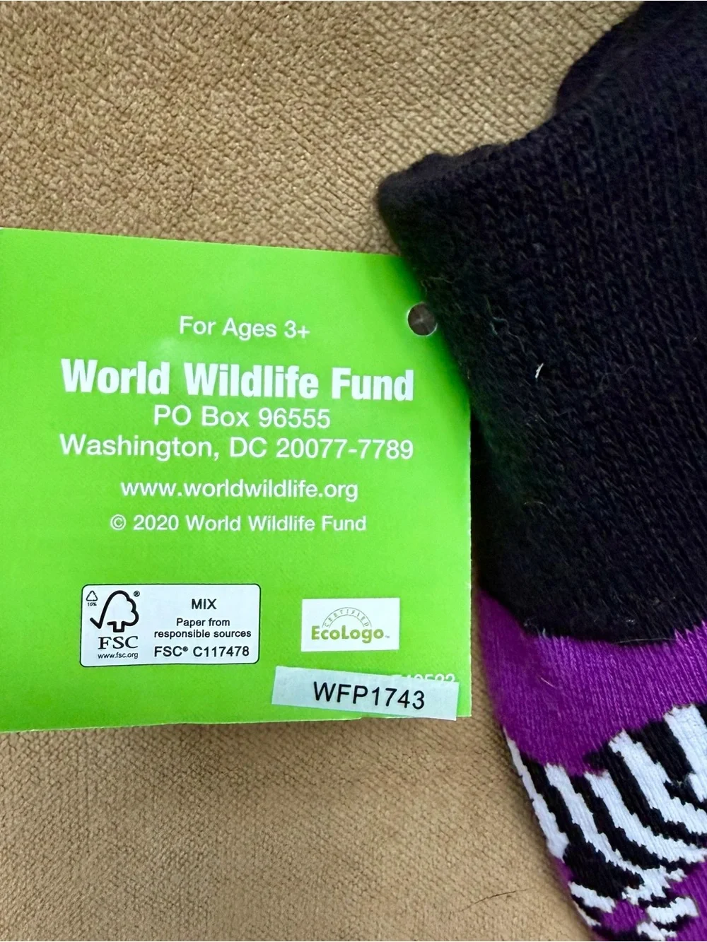 Purple Zebra Pattern Unisex Socks - WWF World Wildlife Fund